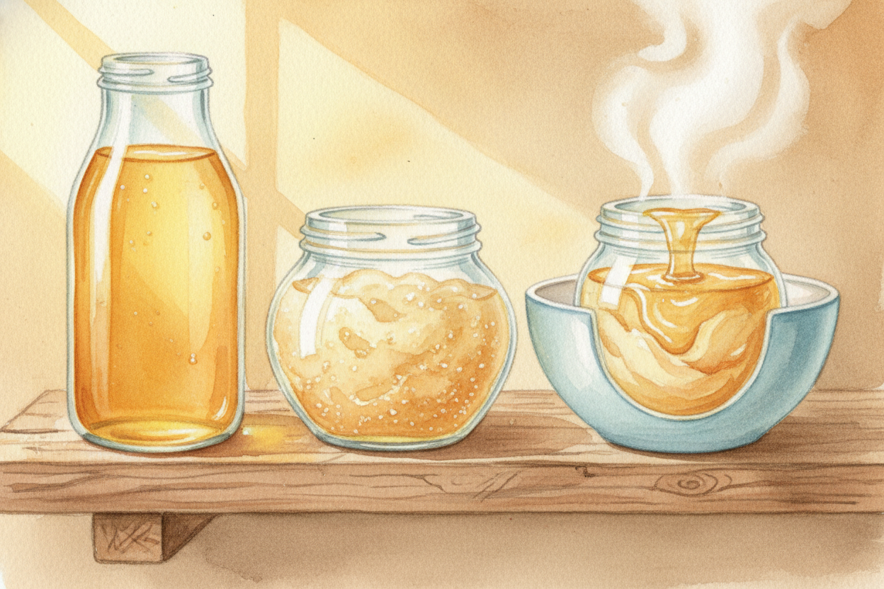 ~~So even when~~ honey sits open on a shelf for years, or gets **sealed in a tomb for millennia**, nothing grows in it. 