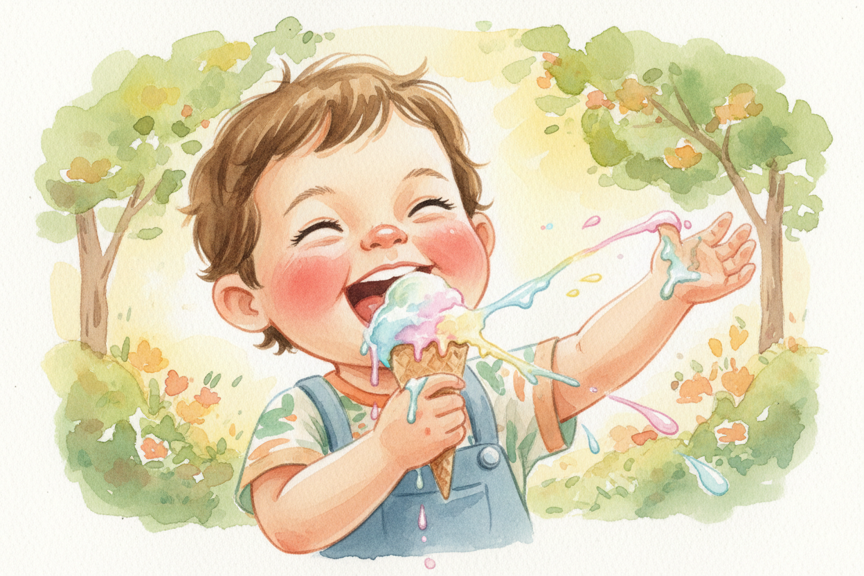 So the truth is simple: ice cream melts because heat from the world around it **breaks the frozen structure apart**, tur