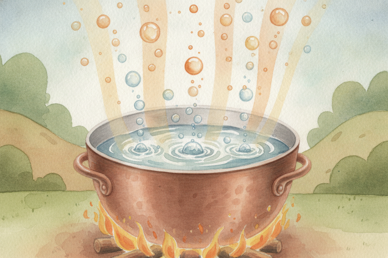 ~~At the boiling point~~ — for water, that's *100°C, or 212°F* — so many **dancers are flinging themselves free** at onc