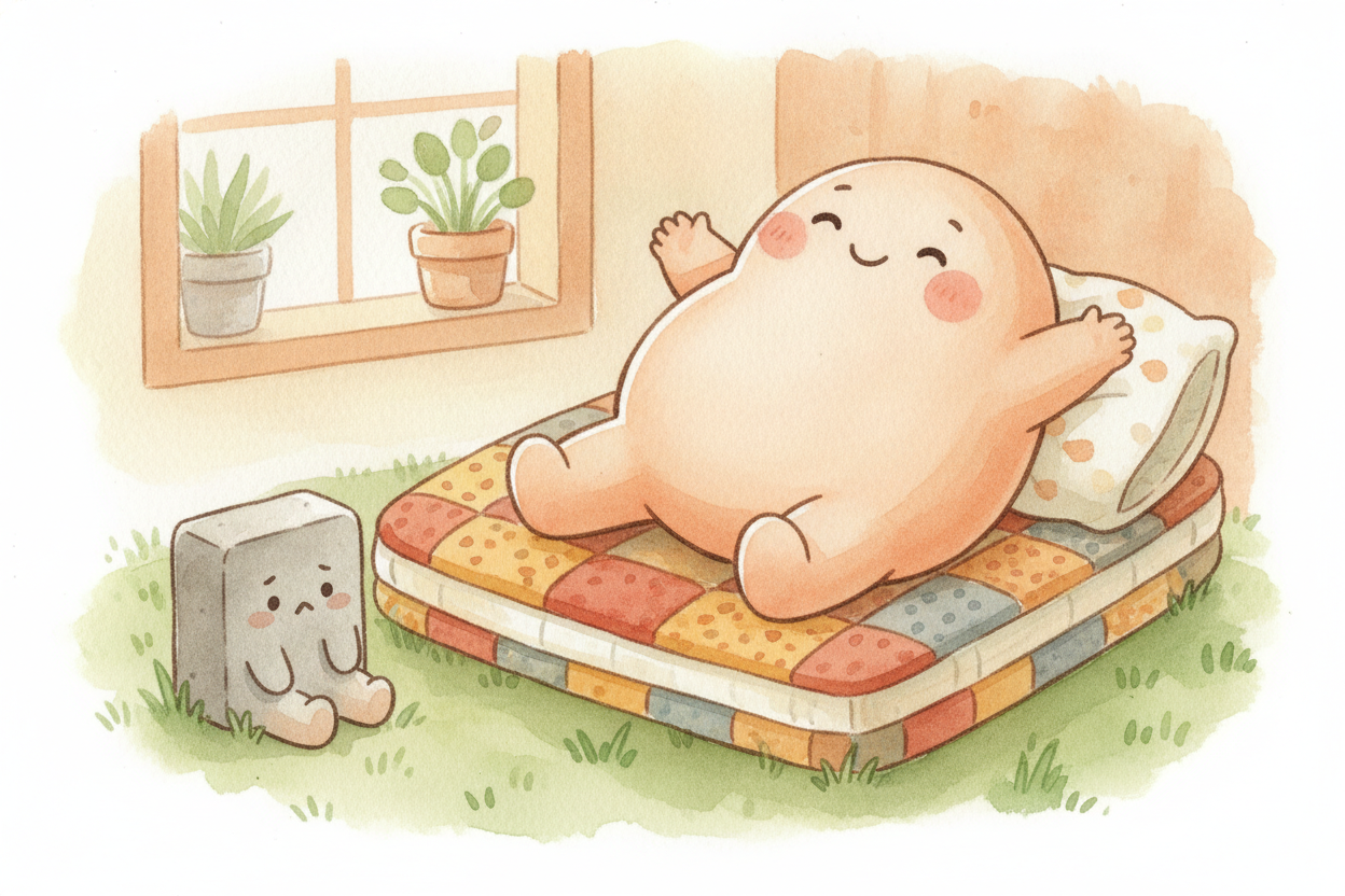 ~~So next time you flop onto your bed~~, give it a tiny thank-you. It's not just comfy — it's **quietly doing physics fo