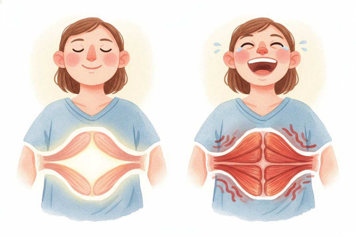 Your diaphragm isn't used to that kind of workout. Most of the time it just quietly does its job — one calm breath, then