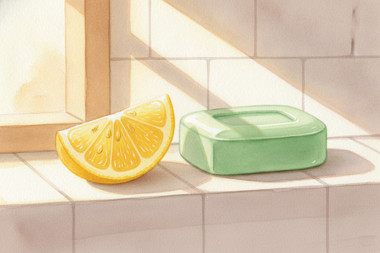 A wedge of lemon and a slippery bar of soap don't seem like they'd have anything in common. One makes your face scrunch 