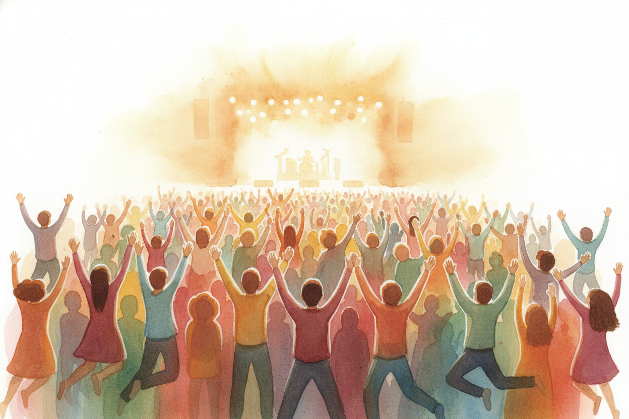 So when a whole crowd moves together, ~~it's not magic~~ — it's **a thousand prediction machines** all running the same 