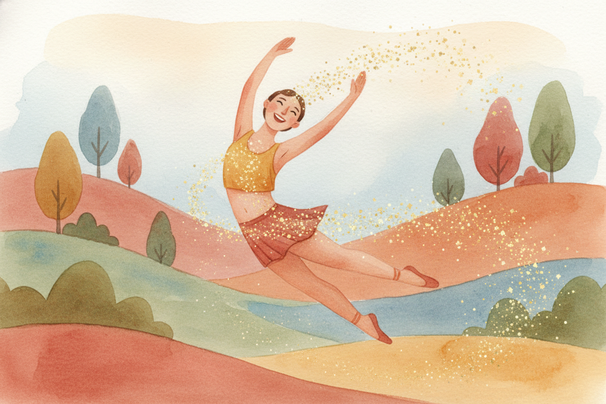 But dancing isn't just about timing. It's about feeling good. When you move to music, your brain releases ++dopamine++ —