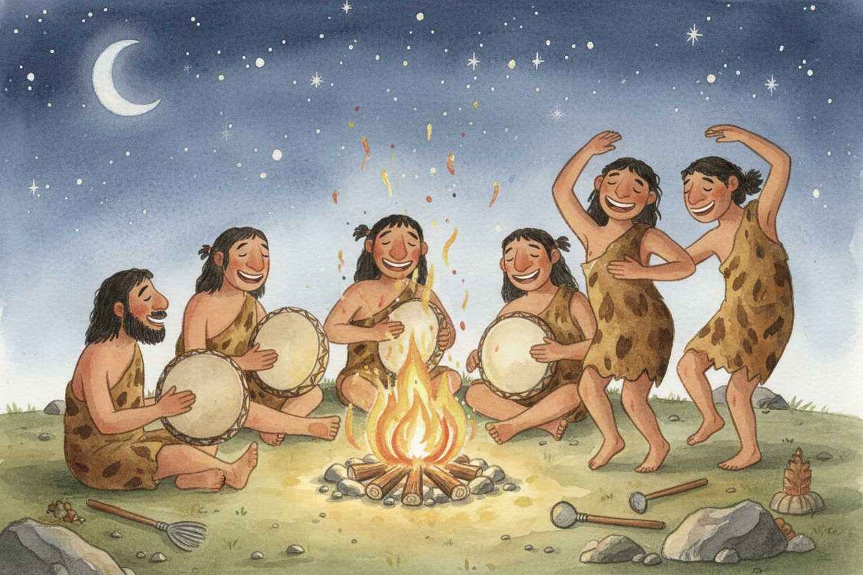++This partnership++ is **ancient**. Long before humans invented language, we were *moving together to rhythm* — drummin