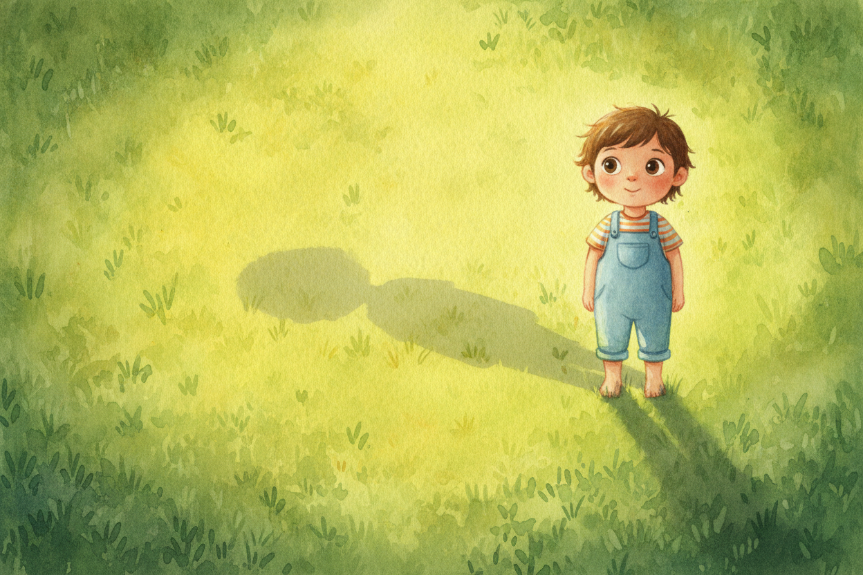 So the ground behind you misses out. ~~The light lands all around that spot, but not on it~~ — **you're standing in the