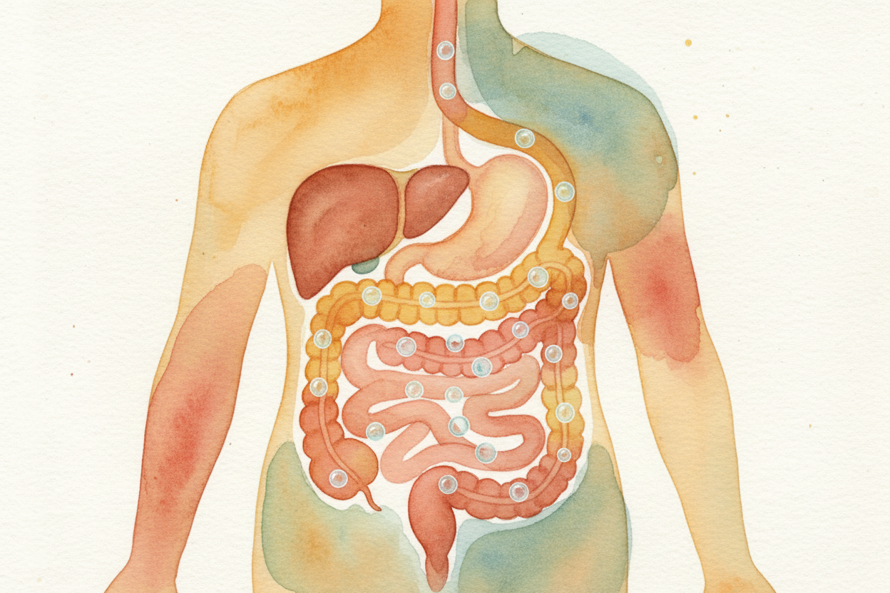 Your digestive system is basically a **long, muscular tube** that runs from your mouth down to your intestines. And like