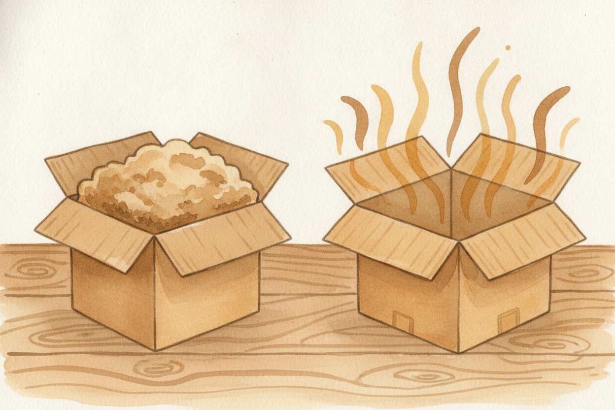 And **this is the secret** to the whole mystery. When there's food inside, it cushions all that squeezing and muffles th