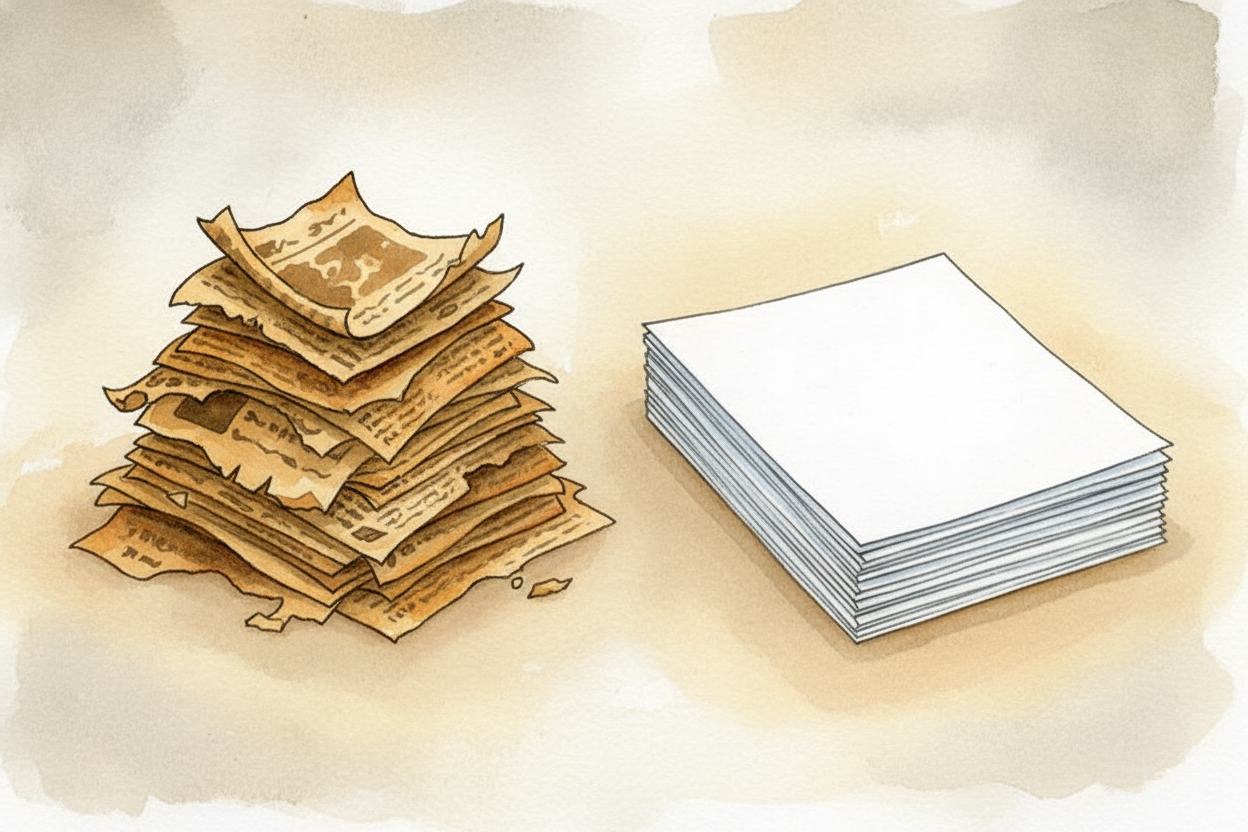 **Cheap paper yellows fastest** because it has more ++lignin++. Newspaper is made quickly and cheaply, so the lignin nev