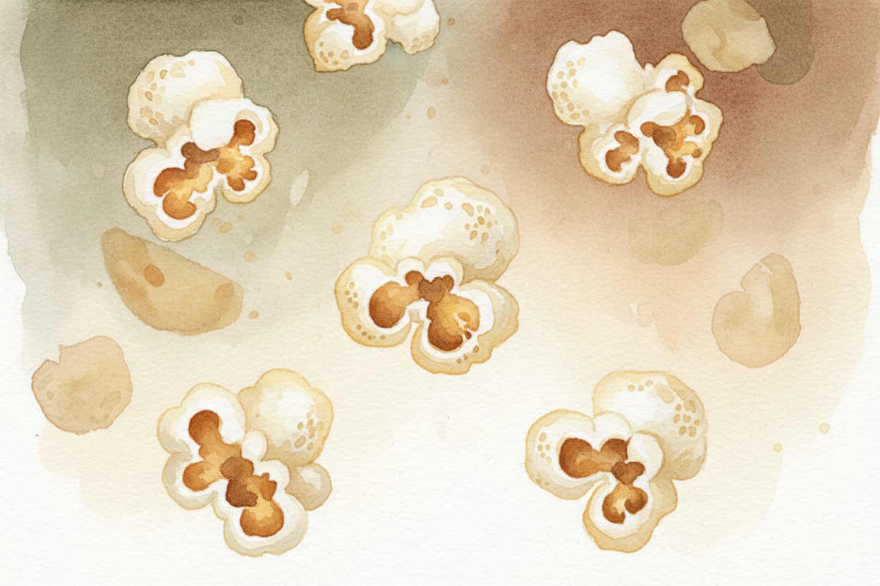 The hot foam cools almost immediately in the air, turning into the light, crispy fluff we recognize. That's why popcorn 