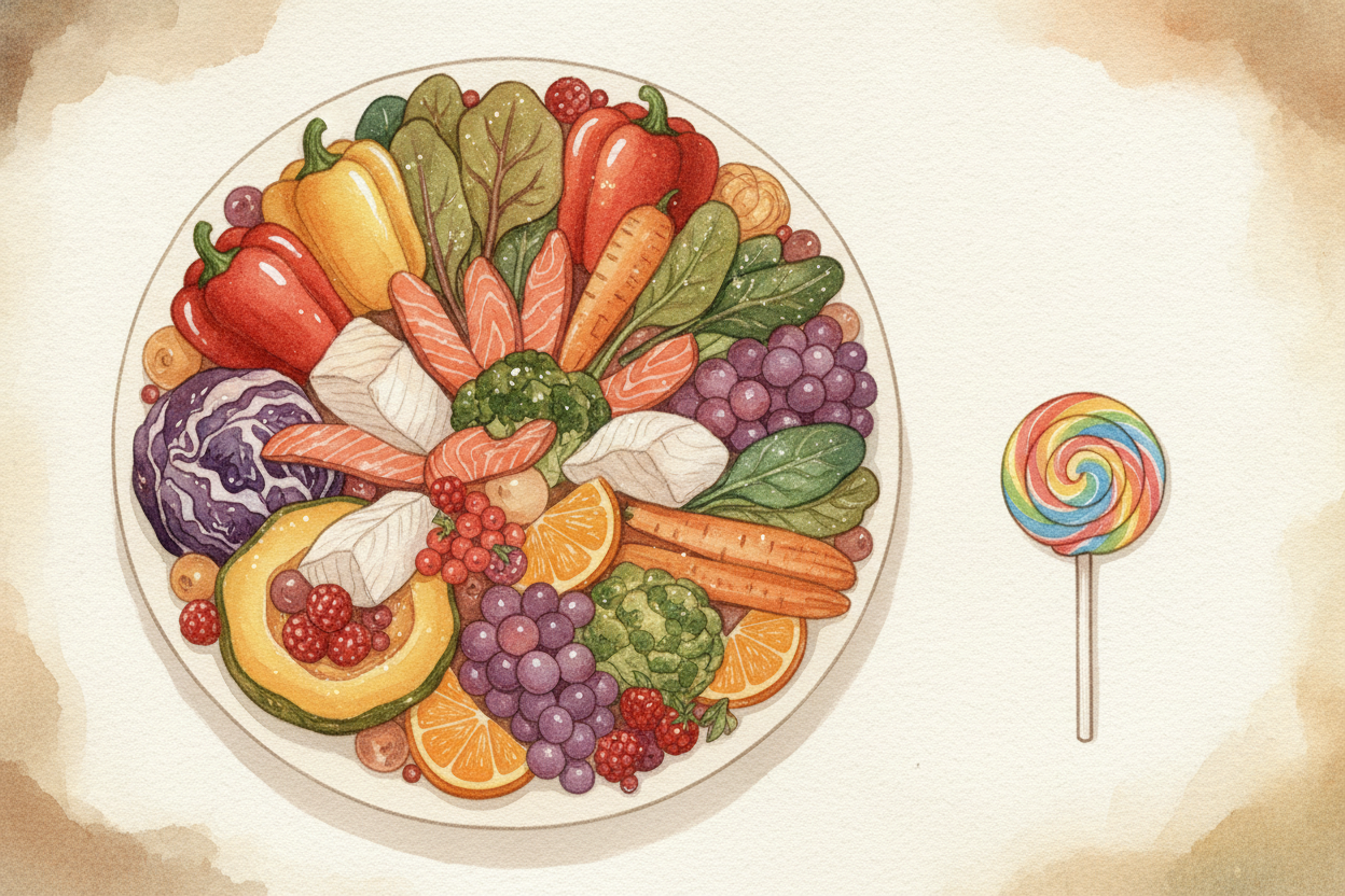 _And of course_, you need energy just to keep going. That comes mostly from *carbohydrates* — bread, rice, oats, fruit. 