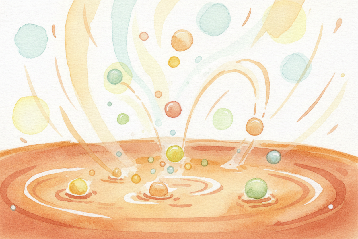**Heat is motion.** When you heat soup, you're not just making it warmer — you're making every single molecule inside it