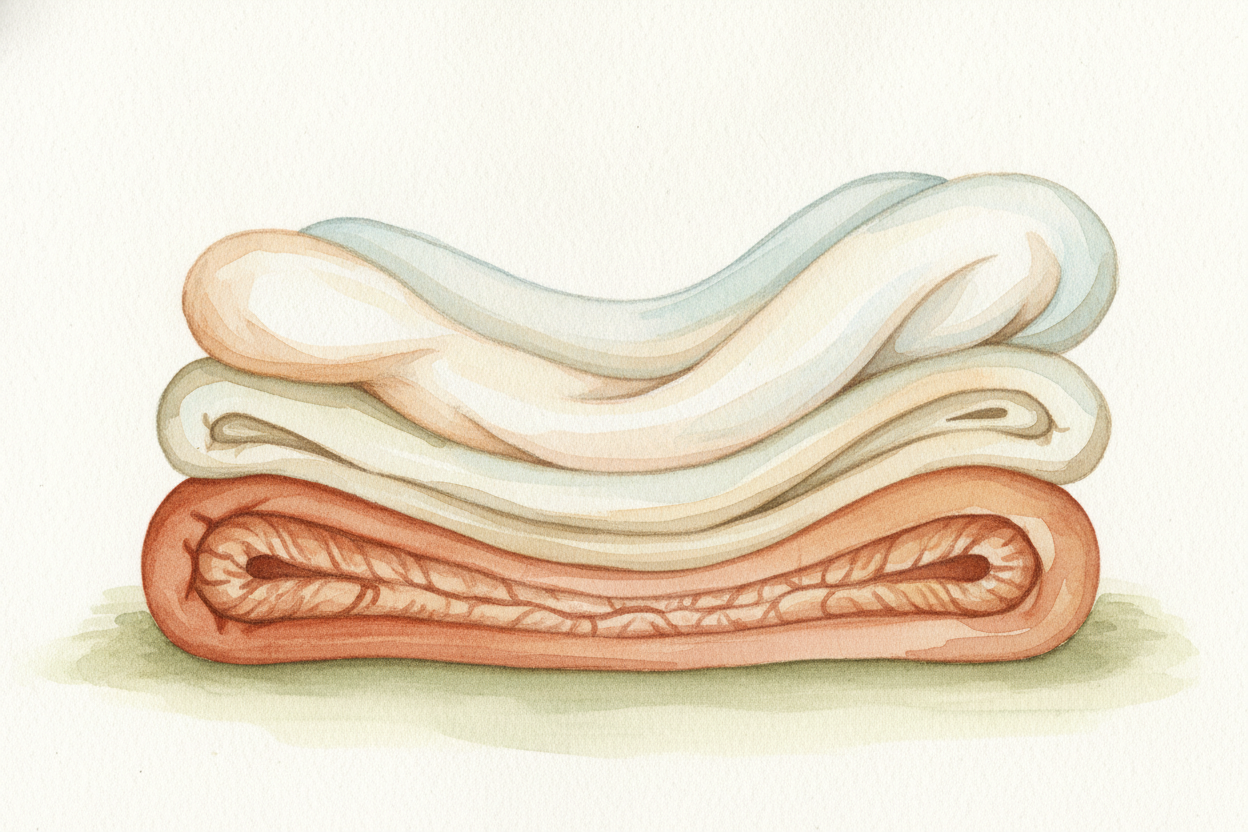 **Air is squishy**. When you press on it, it squashes together. So all those blankets up top push down on the air at the