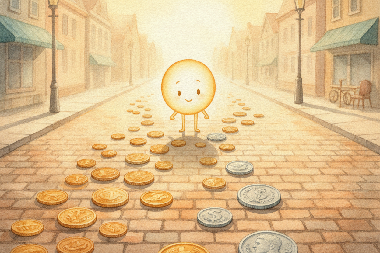 So the dot is a **tiny traffic cop**. It stands at one fixed spot and quietly tells every digit, "~~You — be dollars. Yo
