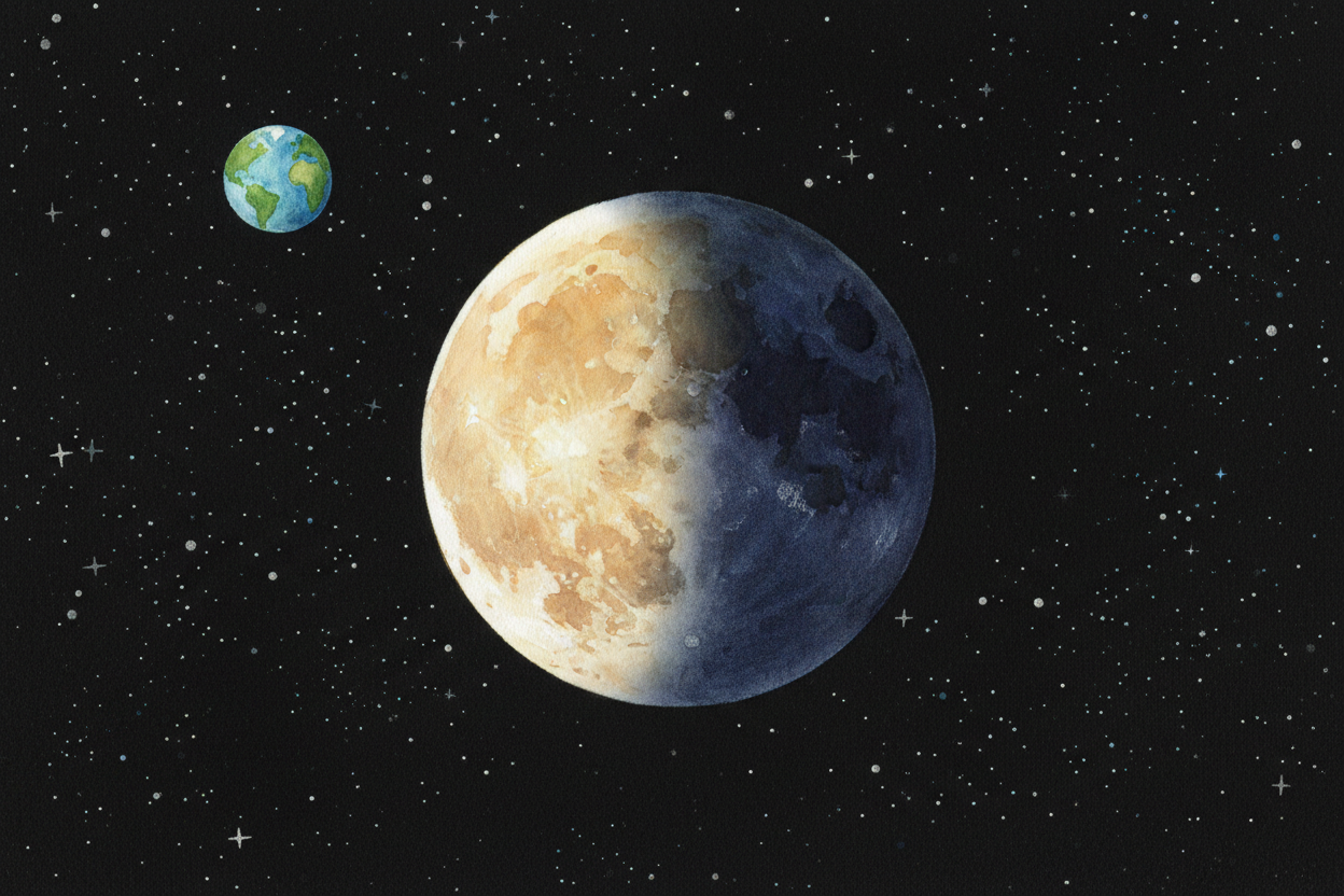~~Here's the secret:~~ the moon isn't actually changing shape at all. It's a ball of rock, **round as a marble**, and it