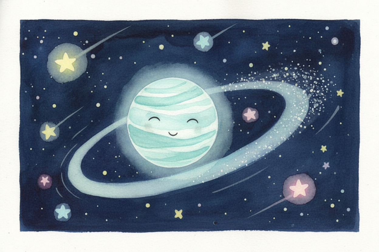 Next time someone calls ++Uranus++ weird, you can smile. Every planet got banged around in the beginning — Uranus just *