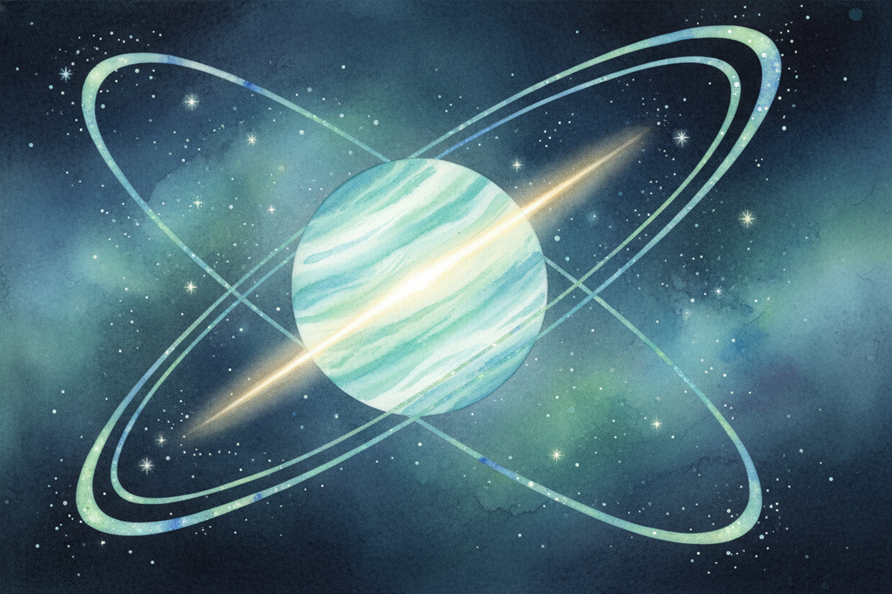 ~~First, what does "spinning on its side" even mean?~~ Think of a planet's spin axis as an **invisible skewer** poked th