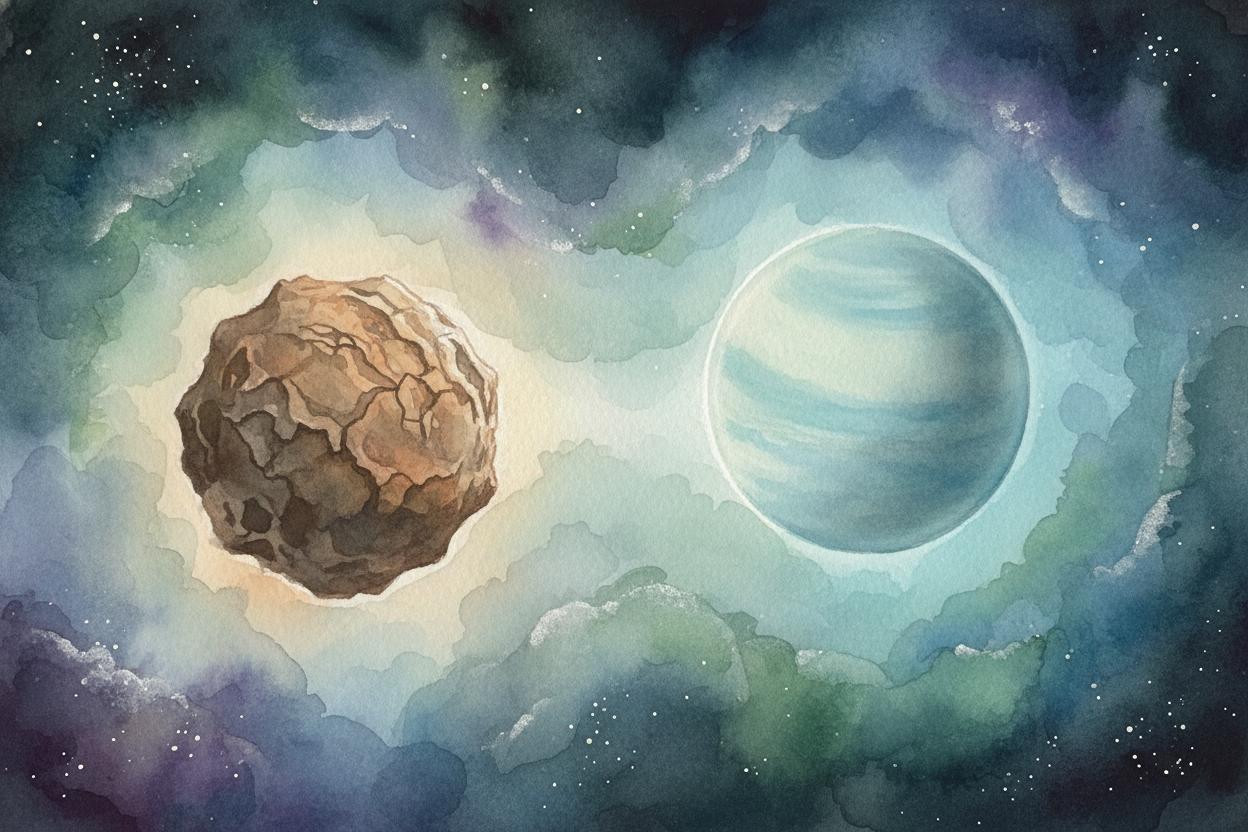 The leading idea is simple and dramatic: something huge slammed into young ++Uranus++. Scientists think it may have been