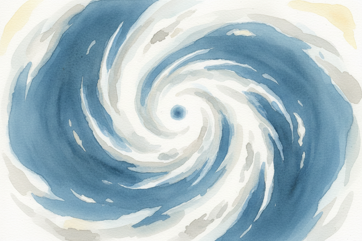 Sometimes the **pressure difference gets extreme**. A hurricane is just a massive low-pressure zone where warm ocean wat