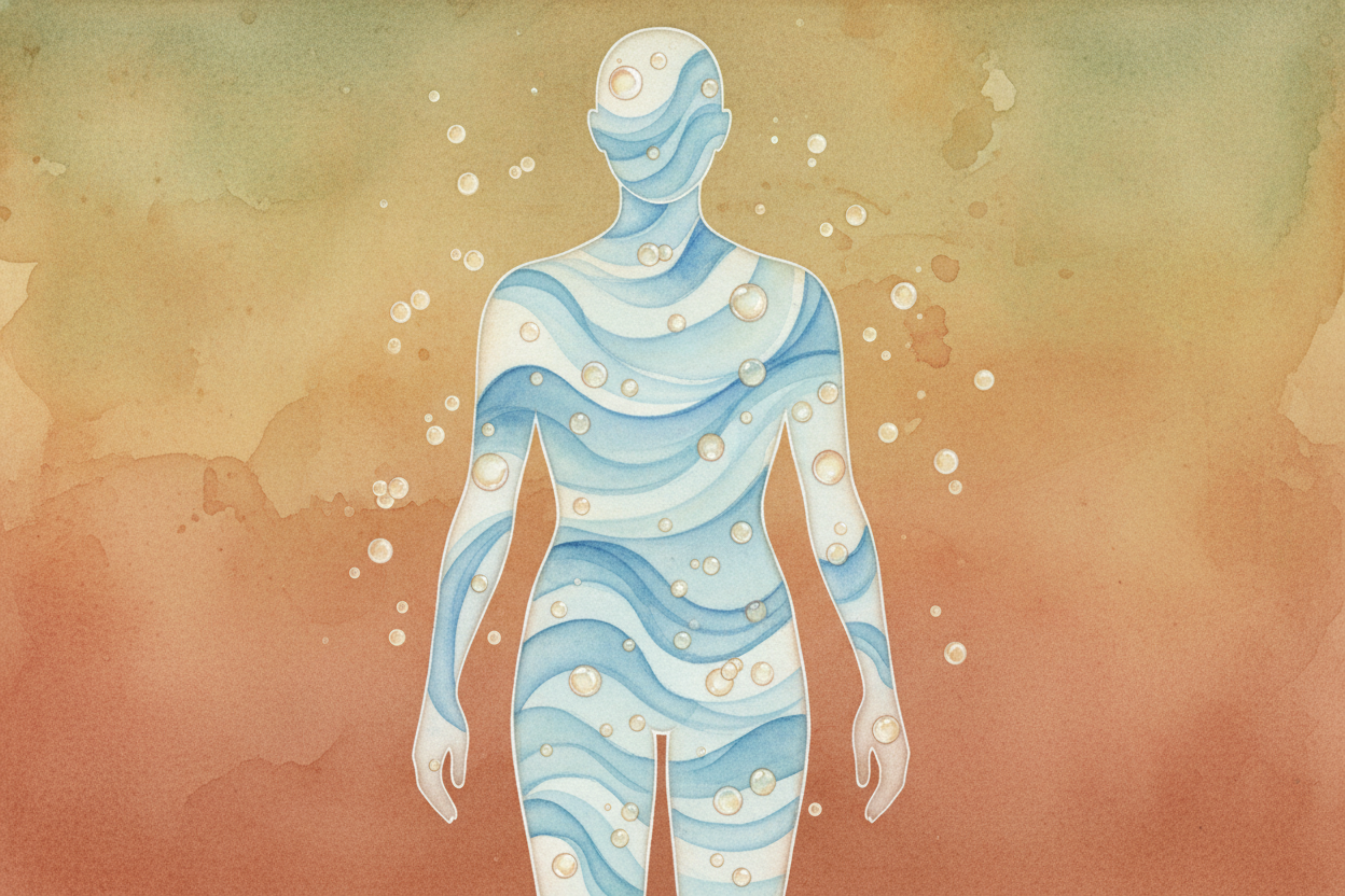 ~~Here's the thing:~~ you are mostly water. **About 60% of you**, actually — more than half! Your blood is water carryin