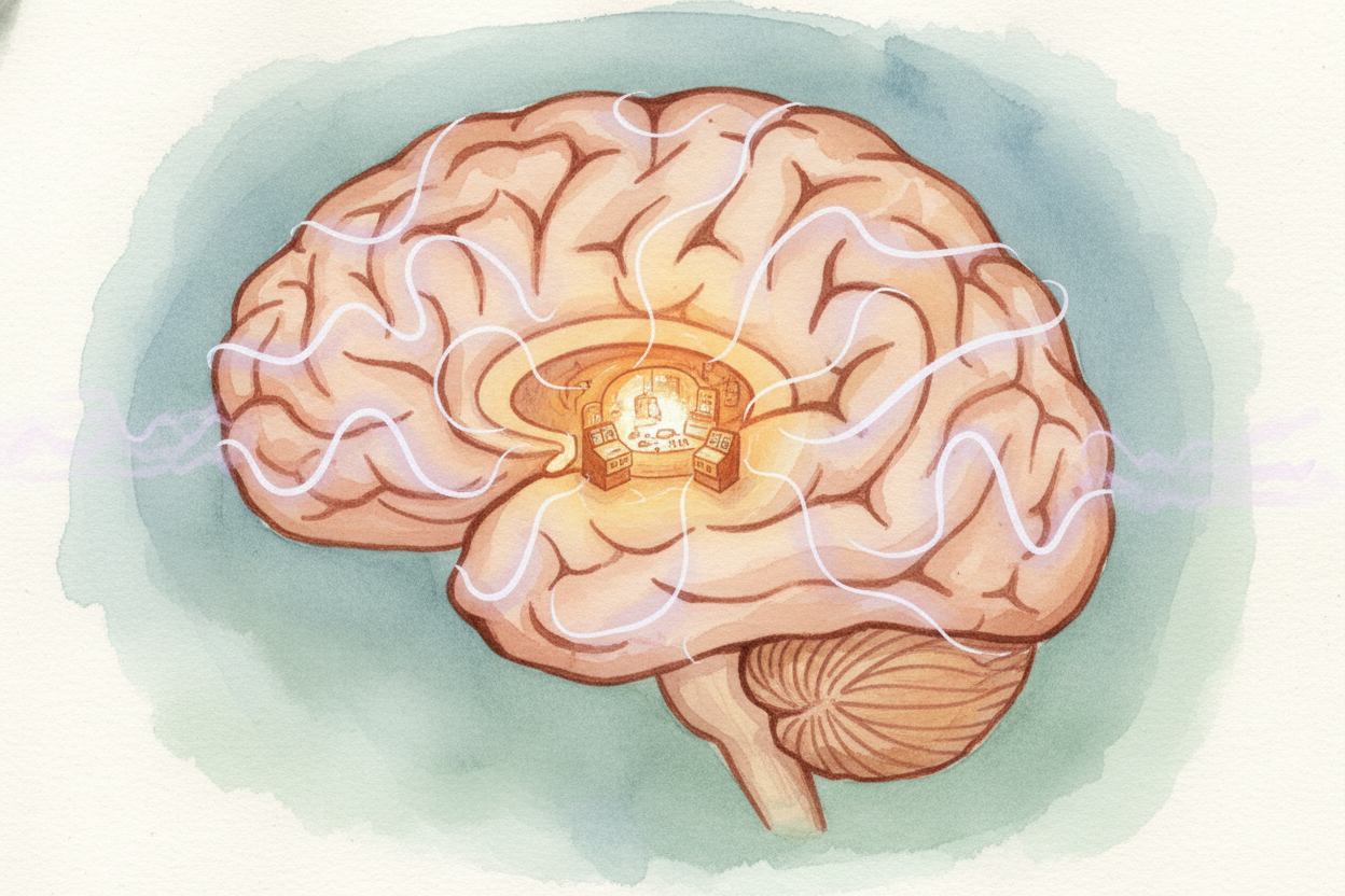 Those sensors send an alert to your brain, to a part called the ++hypothalamus++. Think of it as **mission control for y