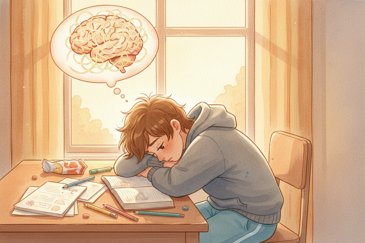 You know that feeling when you've been awake too long? Your thoughts get fuzzy, your eyes feel heavy, and even easy thin