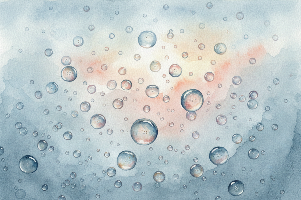 ~~Here's the thing:~~ fog forms the **exact same way** clouds do — *tiny water droplets clinging to dust specks* in the 