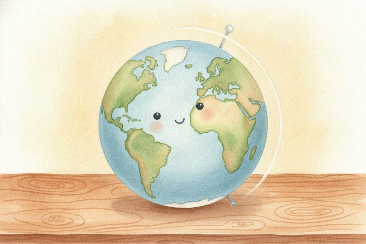 Earth doesn't sit up straight as it orbits the Sun. It leans — always at the same angle, about 23 and a half degrees, li