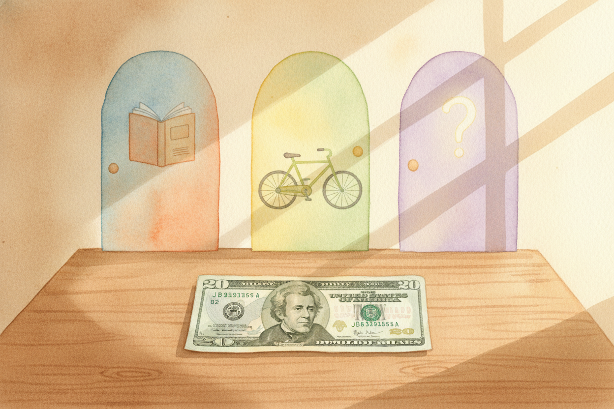 ~~But here's what actually happens~~ when you wait: that twenty dollars doesn't shrink. It just sits there, **patient as