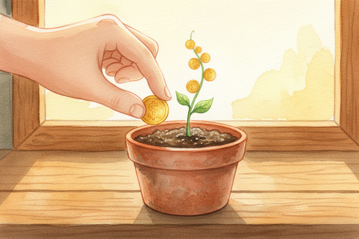 ~~Here's the really wild part:~~ *money you save can actually grow*. Put it in a bank account and the bank pays you a li