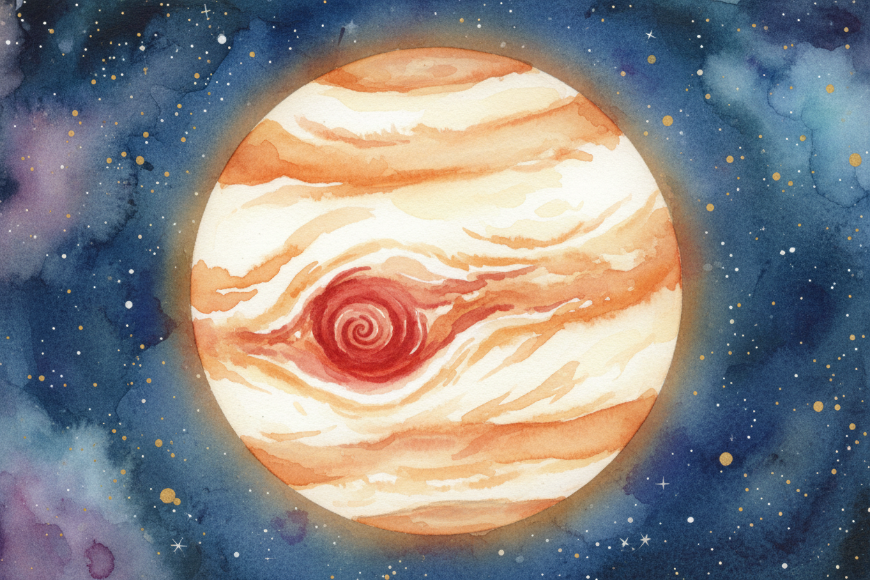 That's why ++Jupiter++ is a **"gas giant"** — it's mostly the lightweight gases *hydrogen and helium*, the same stuff th