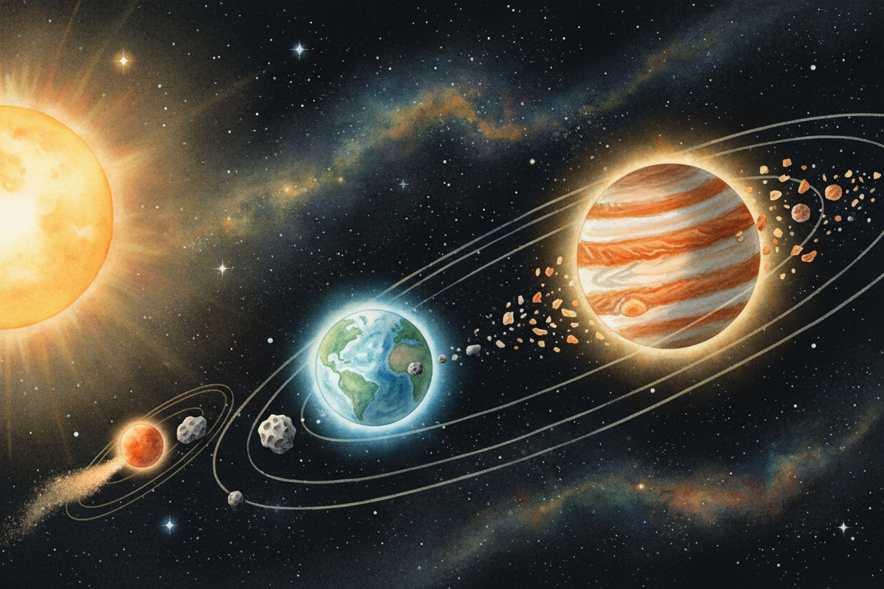~~Earth does this.~~ ++Jupiter++ definitely does this. Even little ++Mercury++, *closest to the Sun*, has enough **gravi