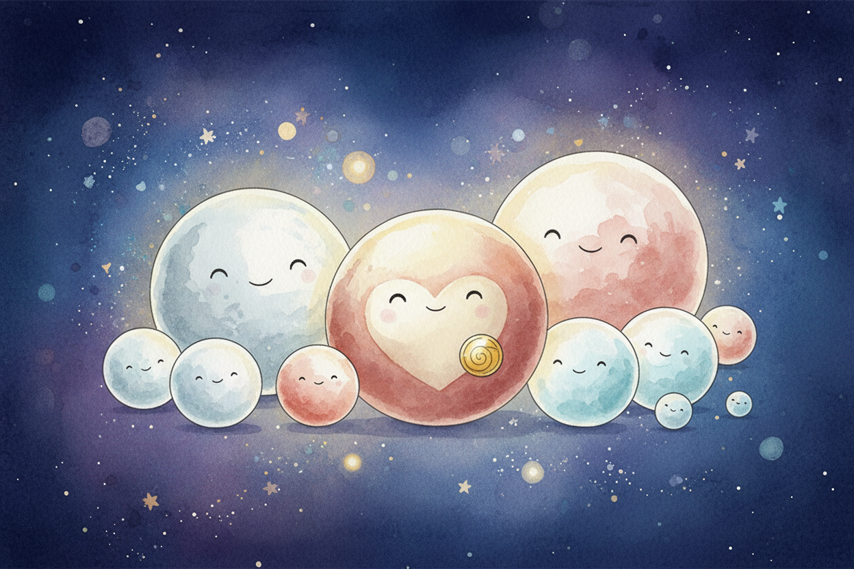 ~~So the astronomers voted~~, and Pluto was reclassified as a "++dwarf planet++" — still round, still orbiting the Sun, 