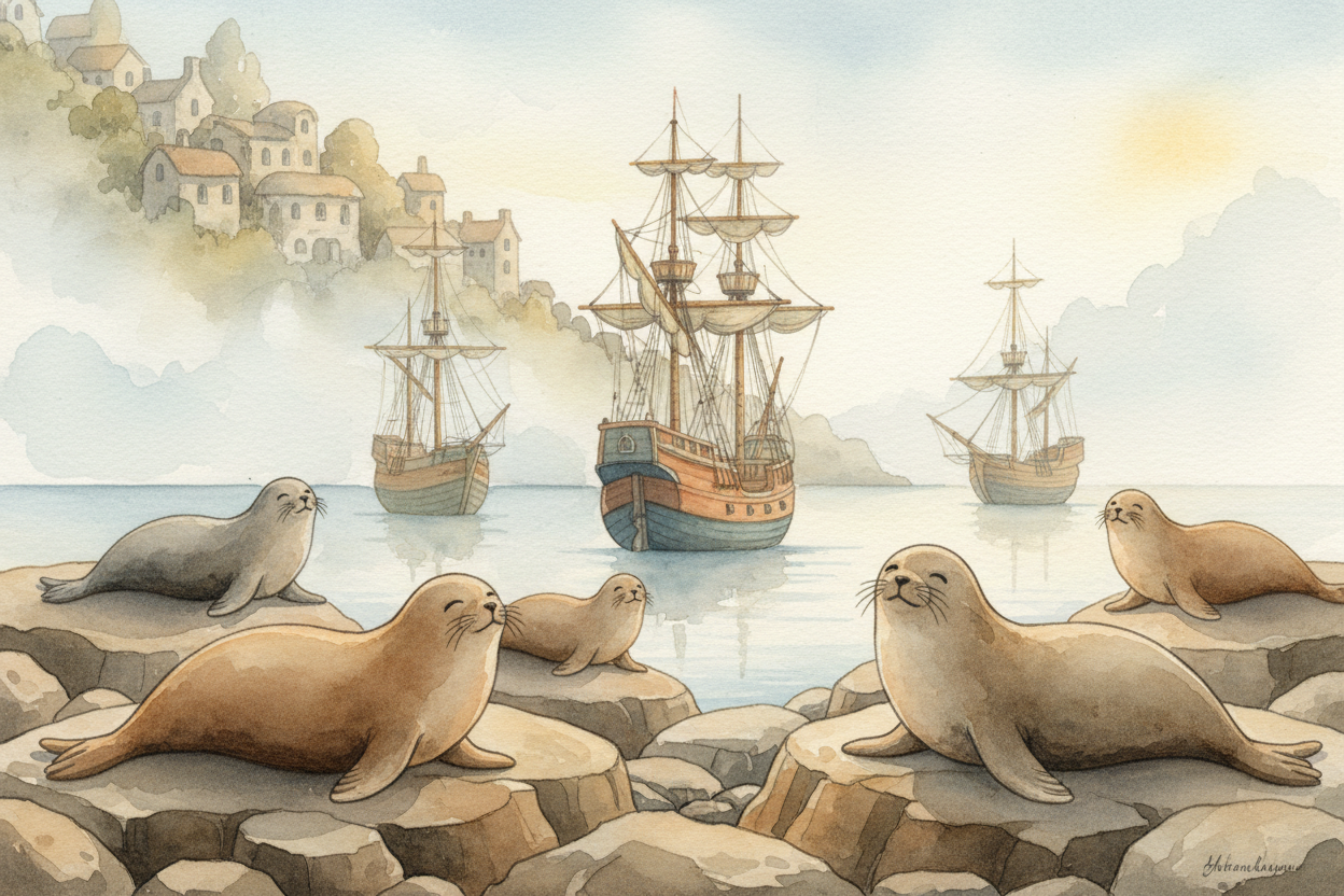 ++Robben Island++ got its name from the **Dutch word for seals** — the island was covered with them when Europeans first