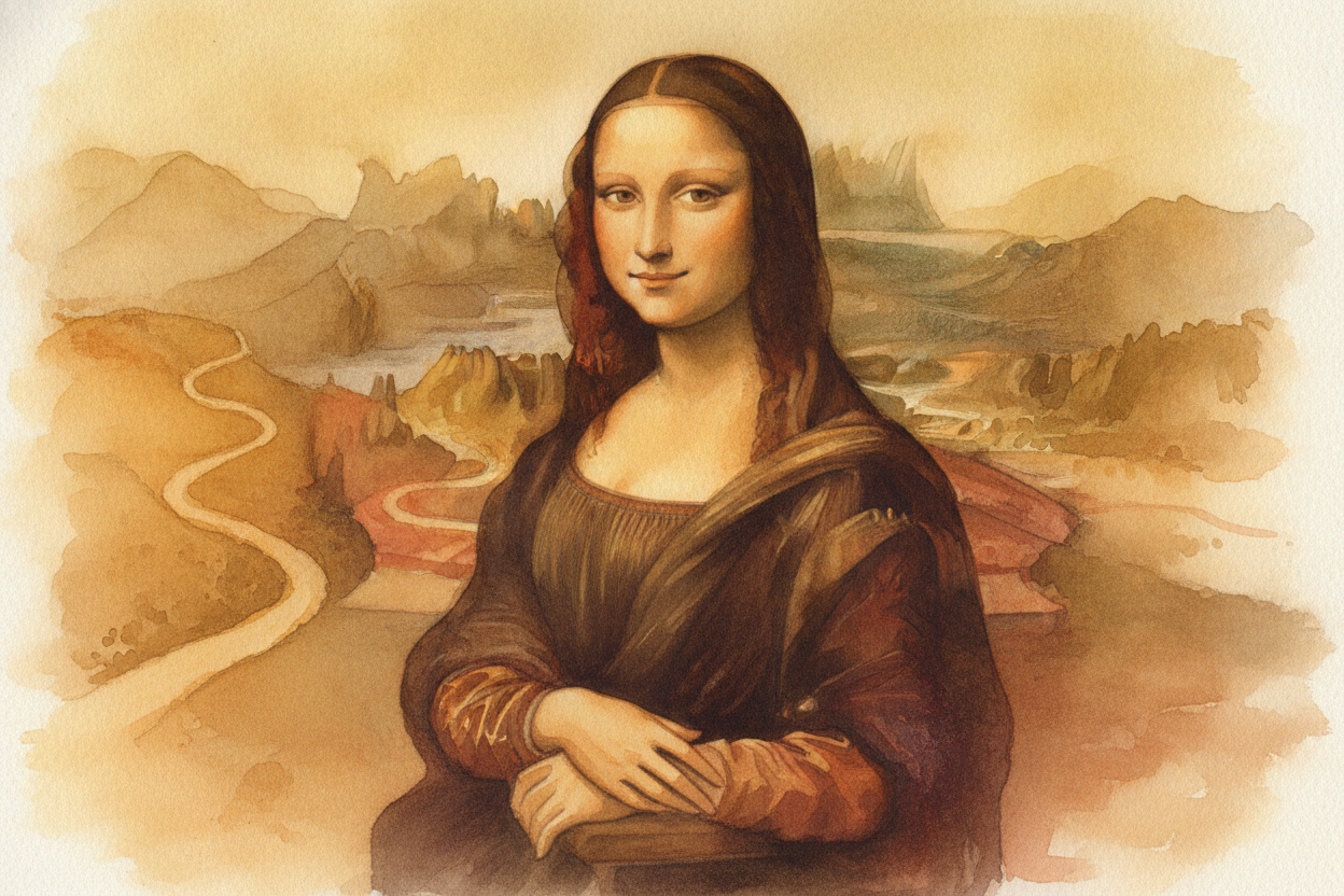 There's a small painting in ++Paris++ of a woman with a faint, mysterious smile. People travel across oceans to stand in