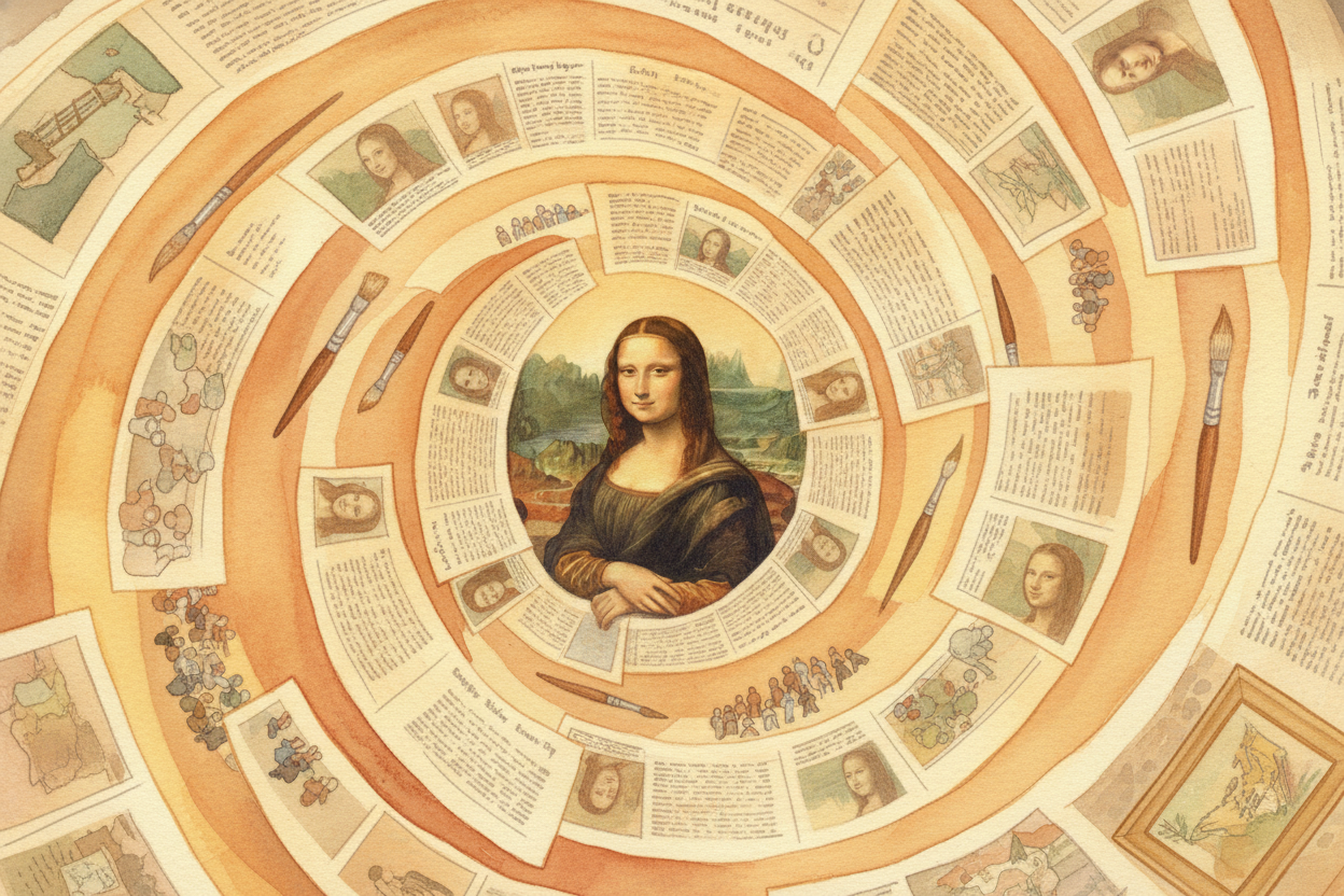 So why is she so famous? Not one reason — **a stack of them**. A genius painter, *a smile your eyes can't pin down*, a d