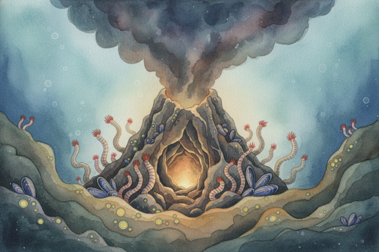 There are other salt sources too. Undersea volcanoes ~~belch out~~ dissolved minerals. Hydrothermal vents — _like hot sp