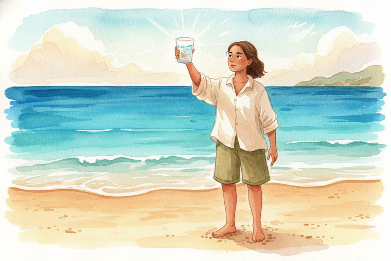 Stand on a beach and look out at the ocean. ~~Why does all that water look so beautifully, impossibly blue?~~ After all,