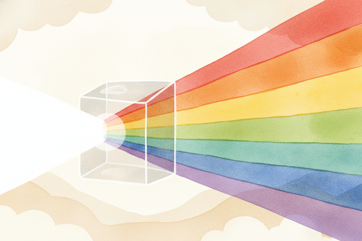 The secret lives in sunlight itself. White sunlight isn't actually white — it's a **hidden rainbow**, a mixture of every
