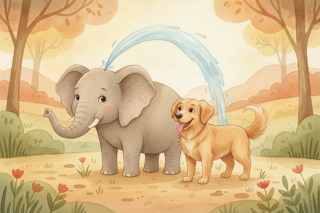 Animals play the very same game, ~~just with their own flair~~. A dog can't sweat much, so it pants — **flapping its wet