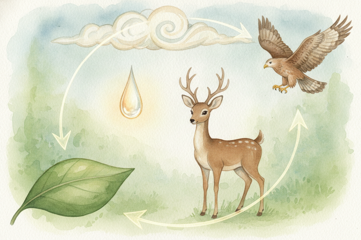 ~~And here's the part that links us all together.~~ That sugar the plant makes? It *becomes food for animals*. Those ani