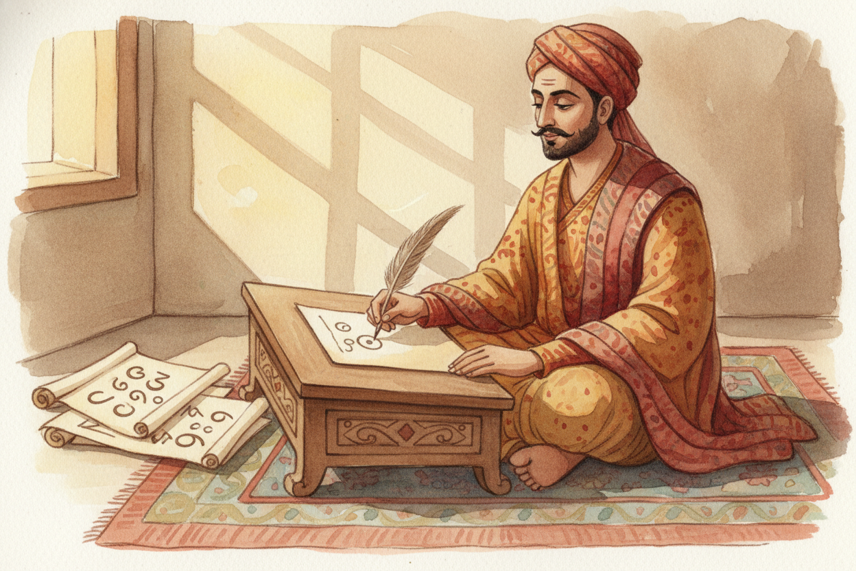 Then, around 1,500 years ago, mathematicians in ++India++ invented a symbol: *a small circle that meant "nothing is here