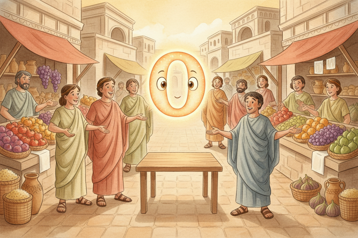 For most of human history, ~~zero didn't exist~~. ++Ancient Romans++ had no symbol for it—their number system just skipp