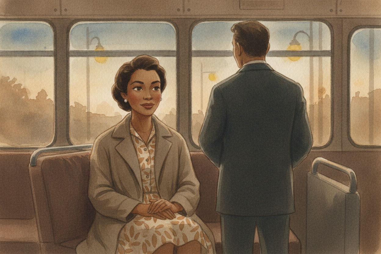 As the bus filled up, the driver told ++Rosa++ and a few other Black riders to stand so a white passenger could sit. The