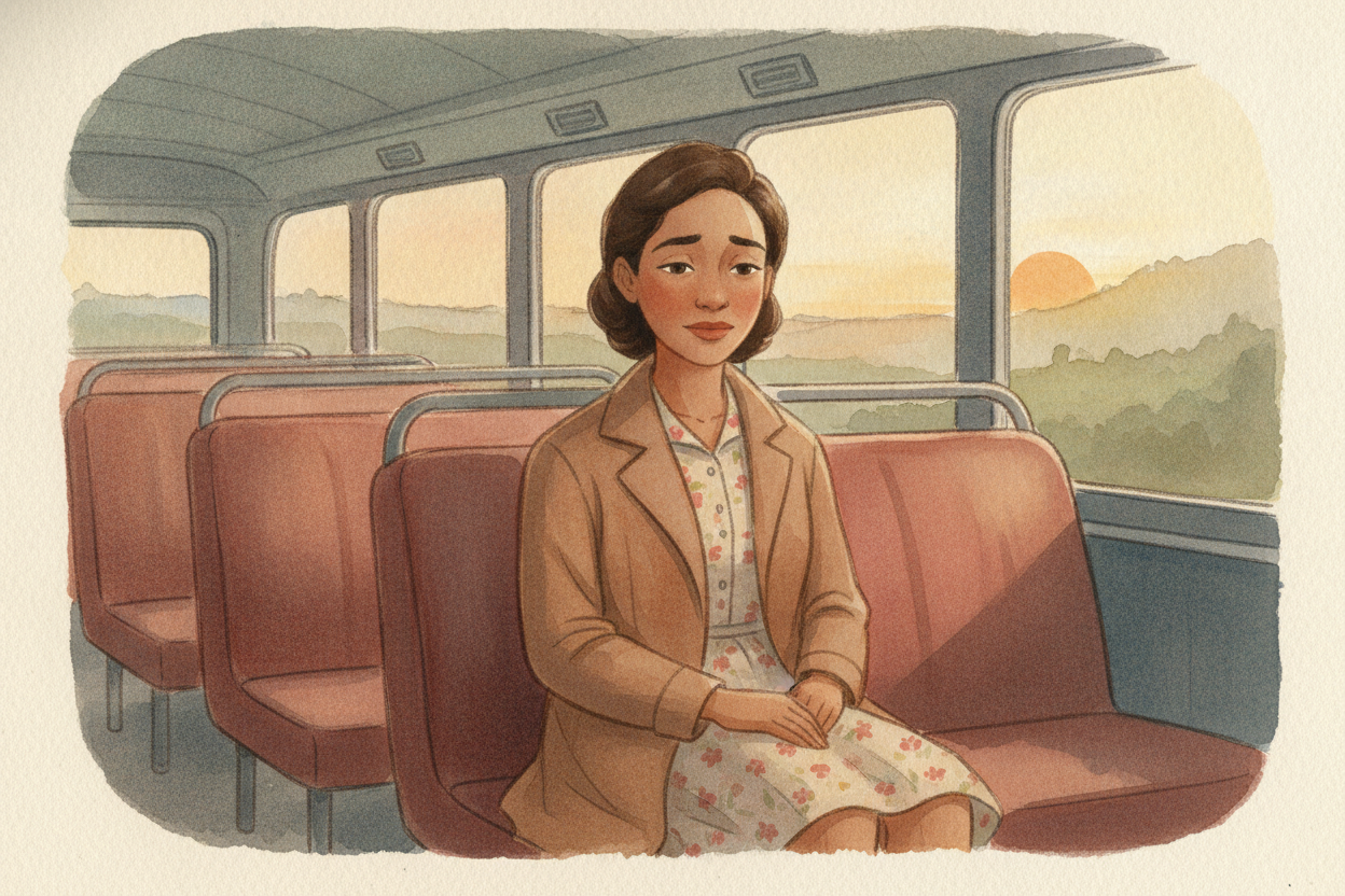 Here is the brave part — and it's quieter than you might expect. ++Rosa++ wasn't loud. She didn't shout or fight. She si