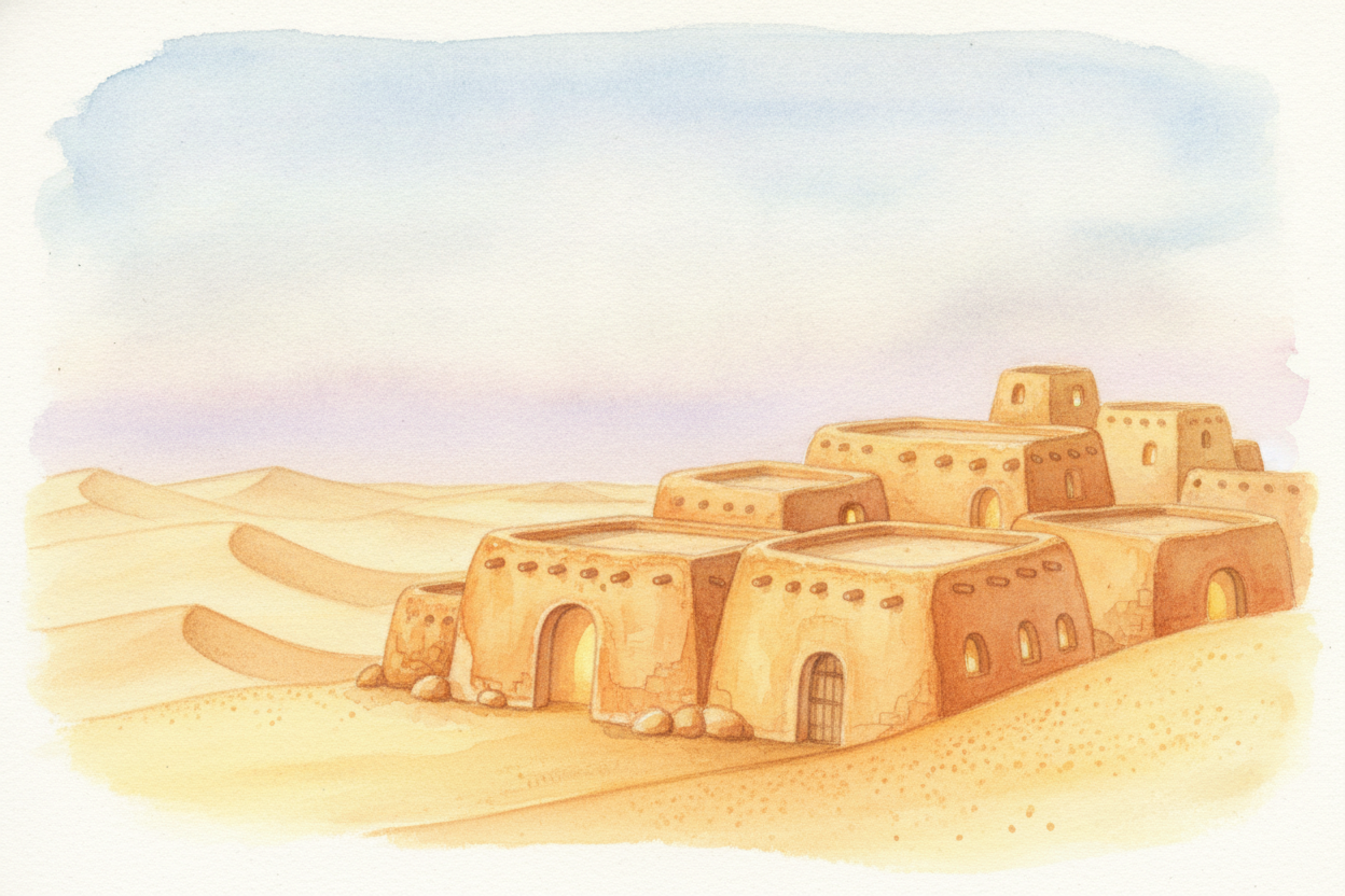 ~~Picture a city~~ sitting at the edge of the vast ++Sahara Desert++, in what is now the country of ++Mali++. It doesn't