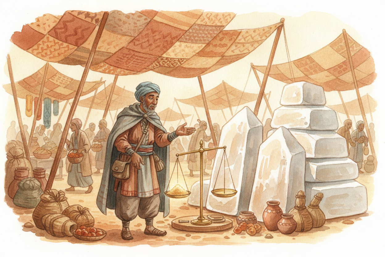 One thing those caravans carried was gold — and ++West Africa++ had a LOT of it. Another was salt, dug from the desert i