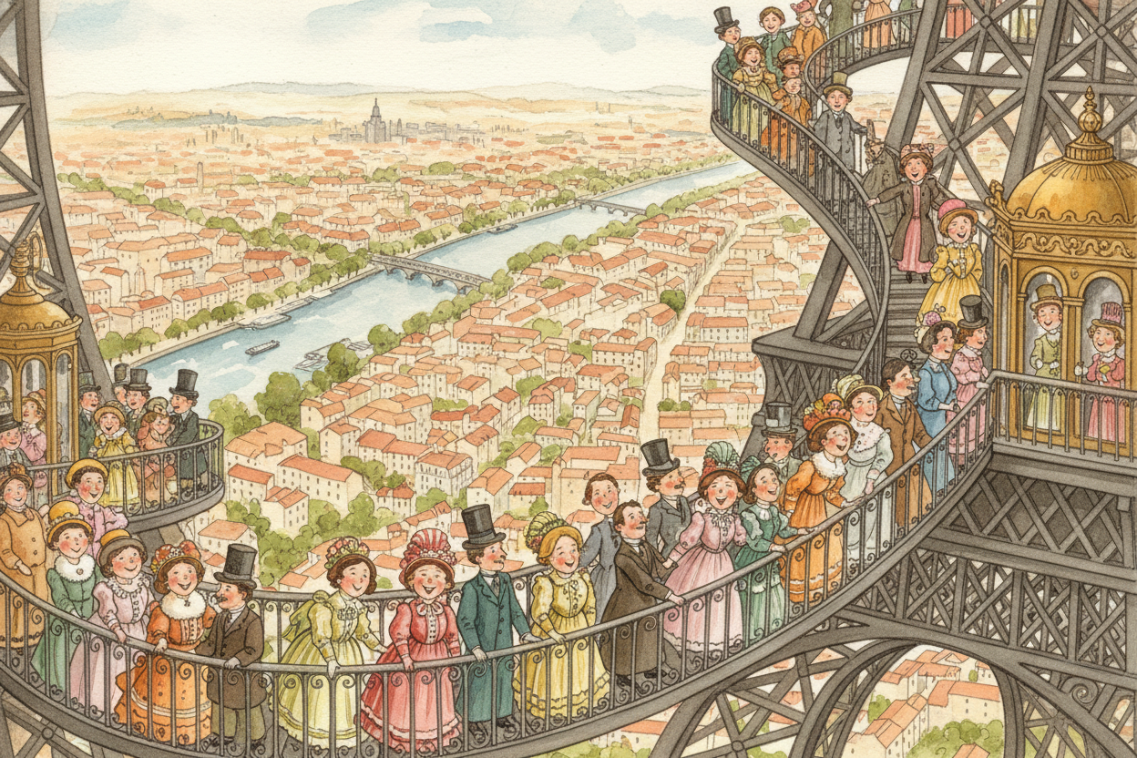~~The World's Fair was a smash hit.~~ **Nearly two million people** paid to climb the tower that summer. Suddenly the _"