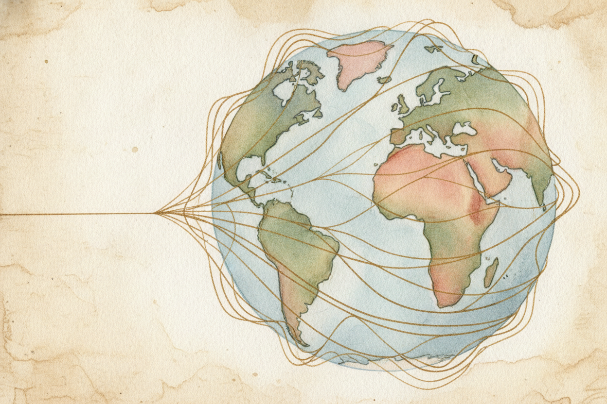 And that's the strange truth: it didn't take the whole world WANTING a war. It only took the world being connected — by 